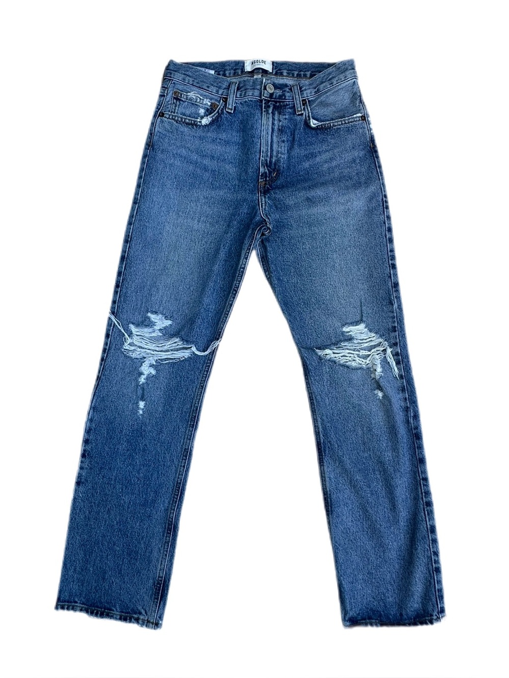 AGOLDE Mia High Rise Straight Distressed Jeans Rule Size 25
